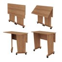 Ver imagem 2 de Mesa para Escritório com Rodizio Me4117 Amêndoa Tecnomobili