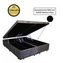 Ver imagem 2 de Base Box Baú Casal Luxo Blindado Bipartido NK Camas Suede Marrom 41x138x188