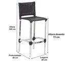 Ver imagem 5 de Conjunto de 3 Banquetas e Bistrô Madri em Alumínio para Edícula Trama Original