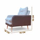 Ver mais imagens de Poltrona Reclinável 3 Posições com Puff Roma em Linho Premium Bege Caramelo