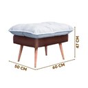 Ver imagem 6 de Poltrona Reclinável 3 Posições com Puff Roma em Linho Premium Bege Caramelo