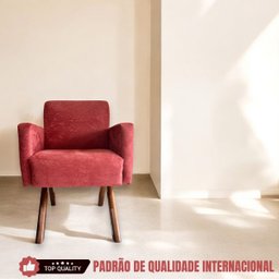 Poltrona Canadá Suede Terracota Pés de Madeira Montagem Fácil - 6