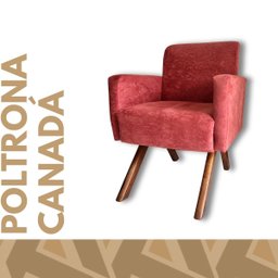 Poltrona Canadá Suede Terracota Pés de Madeira Montagem Fácil - 5