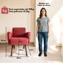 Ver imagem 2 de Poltrona Canadá Suede Terracota Pés de Madeira Montagem Fácil