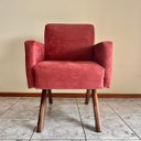 Ver mais imagens de Poltrona Canadá Suede Terracota Pés de Madeira Montagem Fácil