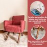 Poltrona Canadá Suede Terracota Pés de Madeira Montagem Fácil - 4