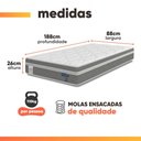 Ver imagem 4 de Cama Box Baú Colchão Solteiro Molas Ensacadas Euro In Up 88x188x67cm Cinza / Branco Probel