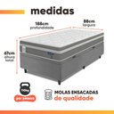 Ver imagem 3 de Cama Box Baú Colchão Solteiro Molas Ensacadas Euro In Up 88x188x67cm Cinza / Branco Probel
