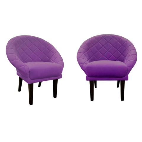 Kit 2 Cadeiras Sala de Estar Liz Veludo Roxo