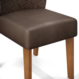Conjunto de Sala de Jantar 6 Cadeiras Tampo sem Vidro 170x90 Cm Dj Móveis Kiara Freijó Lidia Moca - 6