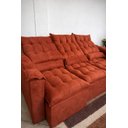 Ver imagem 1 de Sofá Retrátil e Reclinável Ipanema 2.10m Tecido Veludão c/ 03 Módulos - Montagem Inclusa:Terracota