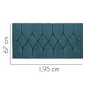 Ver imagem 2 de Painel Estofada Istambul Botão Capitonê 195cm King Size para Cama Box Quarto Suede Azul Turquesa - a