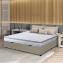 Ver imagem 2 de Cama Box Baú Casal Colchão com Molas Ensacadas 138x188x63cm Dunas Branco/bege Hellen