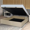 Ver imagem 3 de Cama Box Baú Casal Colchão com Molas Ensacadas 138x188x63cm Dunas Branco/bege Hellen
