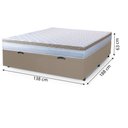 Ver imagem 4 de Cama Box Baú Casal Colchão com Molas Ensacadas 138x188x63cm Dunas Branco/bege Hellen