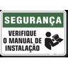 PLACA SEGURANÇA VERIFIQUE O MANUAL DE INSTALAÇÃO - 2