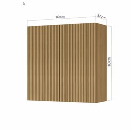 Armário Aéreo Modular 2 Portas Nesher Rainha 80cm Ripado 100% Mdf - 2