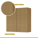Ver imagem 6 de Armário Aéreo de Cozinha 2 Portas Ripado MDF Rainha Nature - Nesher
