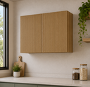Ver imagem 1 de Armário Aéreo de Cozinha 2 Portas Ripado MDF Rainha Nature - Nesher