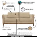 Ver imagem 3 de Sofá Decorativo 3 Lugares 230cm Pés em Madeira Tarantino Linho Bege - Gran Belo