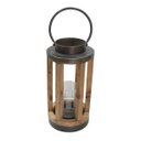 Ver imagem 1 de Lanterna Decorativa em Metal e Madeira Marrom 34cm Gt0019 Btc