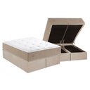 Ver imagem 1 de Conjunto Box Baú Queen: Colchão Molas Herval Maxspring Crown Comfort C1631 + Base Crc Suede Clean(