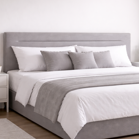 Cabeceira P/ Cama King Moderna Estofada Suede 213cm Cinza