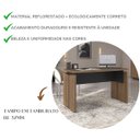 Ver imagem 5 de Mesa para Escritório Escrivaninha Tamburato Mdp Nogal/preto