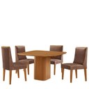 Ver imagem 2 de Mesa de Jantar Eloise 90cm Tampo Mdf Laminado com 4 Cadeiras Lisboa Moderna Mobilia