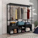 Ver imagem 4 de Guarda Roupa Casal Industrial 174cm 02 Gavetas Preto