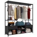 Ver imagem 1 de Guarda Roupa Casal Industrial 174cm 02 Gavetas Preto