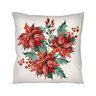 Capa de Almofadada Decorativa Flor Estrela-de-natal Vermelha 100% Algodão para Sofá - 43x43cm - 1
