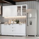 Ver imagem 2 de Cozinha Completa Americana 4 Peças Branco com Tampo - Móveis Henn Branco