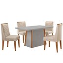 Ver imagem 2 de Mesa de Jantar Diane 120cm Tampo Mdf e Vidro com 4 Cadeiras Isadora Moderna Mobília