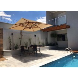 Ombrelone Parede 3×3 Quadrado Cor Tecido Creme - 2