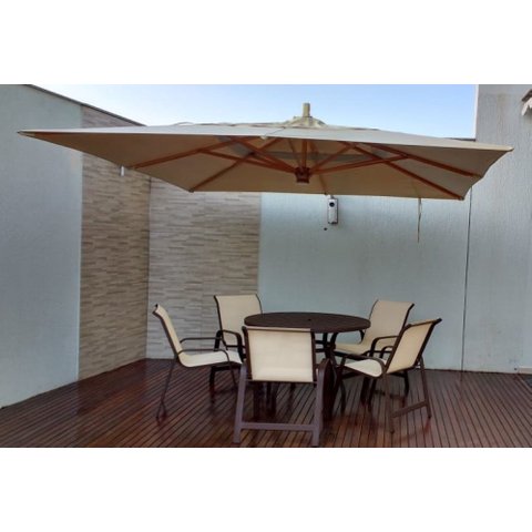 Ombrelone Parede 3×3 Quadrado Cor Tecido Creme