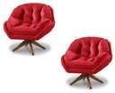 Ver imagem 1 de Kit 2 Poltrona Decorativa Califórnia Giratória Suede Vermelho - Fm