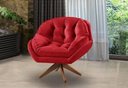 Ver imagem 3 de Kit 2 Poltrona Decorativa Califórnia Giratória Suede Vermelho - Fm