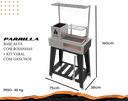 Ver imagem 2 de Churrasqueira Hotbox Parrilla - Grelha Uruguaia - Base Alta + Kit Tendal