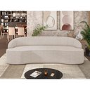 Ver imagem 2 de Sofá 3 Lugares Curvo Sala de Estar Living Lótus D02 Linho Bege 180 cm D-463 - Lyam Decor