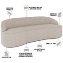 Ver imagem 4 de Sofá 3 Lugares Curvo Sala de Estar Living Lótus D02 Linho Bege 180 cm D-463 - Lyam Decor