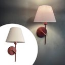 Ver imagem 2 de Arandela Luminária de Parede Clássica Alumínio Interruptor com Cúpula Tecido Algodão Ref 19