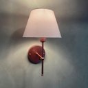 Ver imagem 1 de Arandela Luminária de Parede Clássica Alumínio Interruptor com Cúpula Tecido Algodão Ref 19