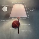 Ver imagem 3 de Arandela Luminária de Parede Clássica Alumínio Interruptor com Cúpula Tecido Algodão Ref 19
