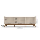Ver imagem 4 de Rack para TV até 75 Polegadas 200cm Guaruja Off White/Canela