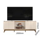 Ver imagem 3 de Rack para TV até 75 Polegadas 200cm Guaruja Off White/Canela