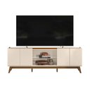 Ver imagem 2 de Rack para TV até 75 Polegadas 200cm Guaruja Off White/Canela