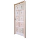 Ver imagem 3 de Kit Porta de Madeira Maciça Torneada Eucalipto 210x82cm Batente 14cm Abertura Esquerda Marrom Unipor
