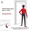Ver imagem 5 de Kit Porta de Madeira Maciça Torneada Eucalipto 210x82cm Batente 14cm Abertura Esquerda Marrom Unipor