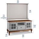 Ver imagem 6 de Conjunto Rack 60811 + Painel 50513 para Sala Pés Luiz Xv 1 Gaveta 2 Portas - Off White/imbuia